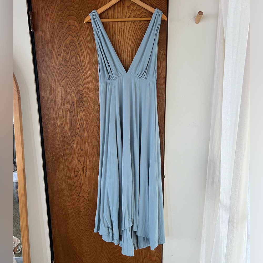 Deep V Sky Blue Maxi dress by Lush size M